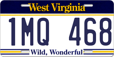 WV license plate 1MQ468