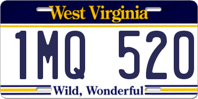WV license plate 1MQ520