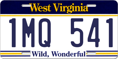 WV license plate 1MQ541