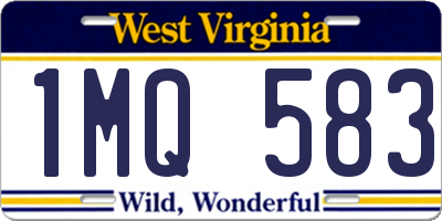 WV license plate 1MQ583