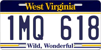 WV license plate 1MQ618