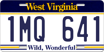WV license plate 1MQ641