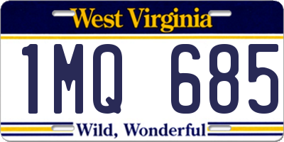 WV license plate 1MQ685
