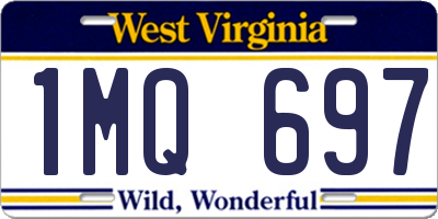 WV license plate 1MQ697