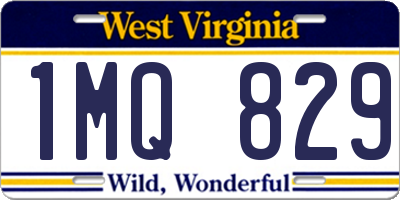 WV license plate 1MQ829