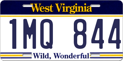 WV license plate 1MQ844