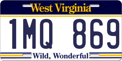 WV license plate 1MQ869
