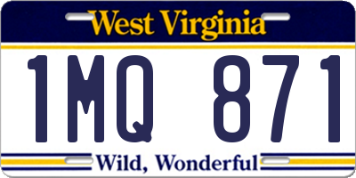 WV license plate 1MQ871