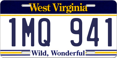 WV license plate 1MQ941