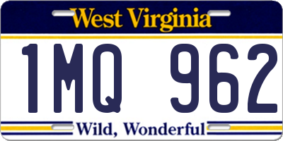WV license plate 1MQ962