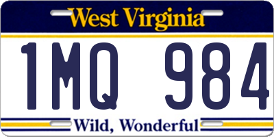 WV license plate 1MQ984