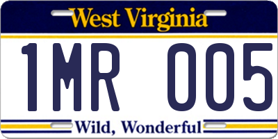 WV license plate 1MR005