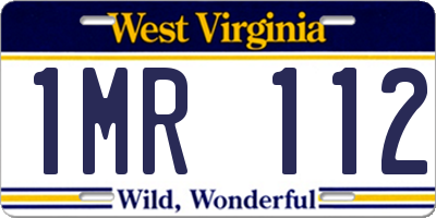 WV license plate 1MR112