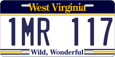 WV license plate 1MR117