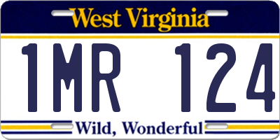 WV license plate 1MR124
