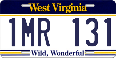 WV license plate 1MR131