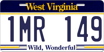 WV license plate 1MR149