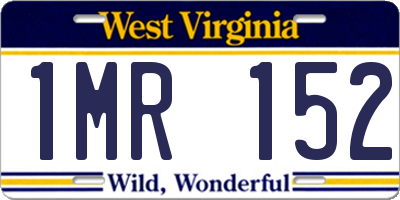 WV license plate 1MR152