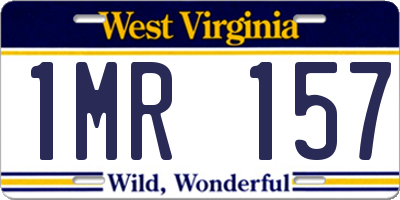 WV license plate 1MR157