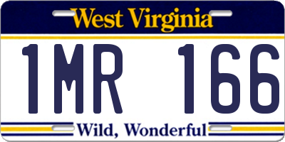 WV license plate 1MR166