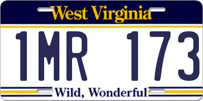 WV license plate 1MR173