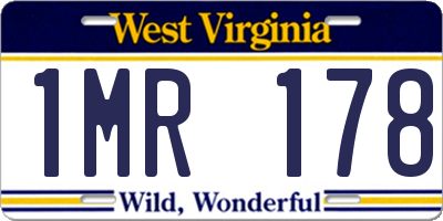 WV license plate 1MR178