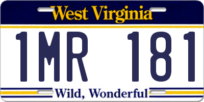 WV license plate 1MR181