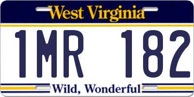 WV license plate 1MR182