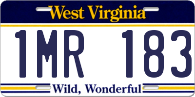 WV license plate 1MR183