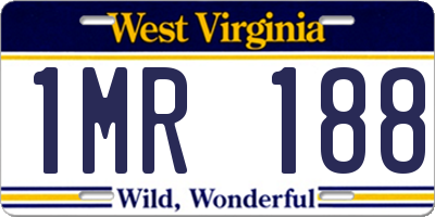 WV license plate 1MR188