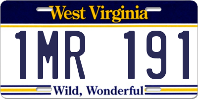 WV license plate 1MR191