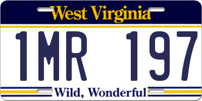 WV license plate 1MR197