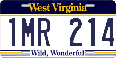 WV license plate 1MR214