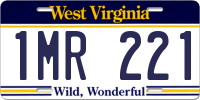 WV license plate 1MR221