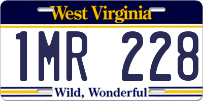 WV license plate 1MR228