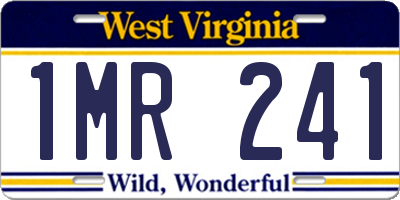 WV license plate 1MR241