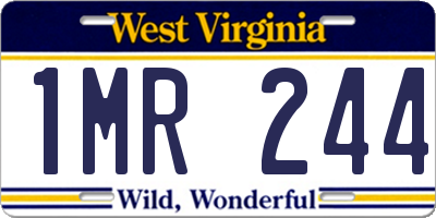 WV license plate 1MR244