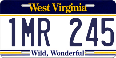 WV license plate 1MR245