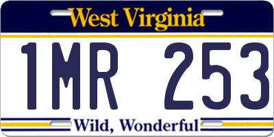 WV license plate 1MR253