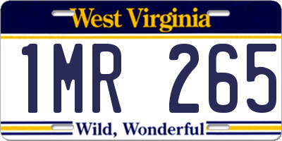 WV license plate 1MR265