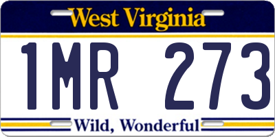 WV license plate 1MR273