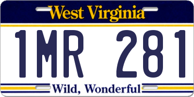 WV license plate 1MR281