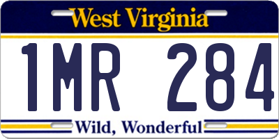 WV license plate 1MR284
