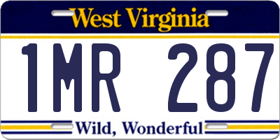 WV license plate 1MR287