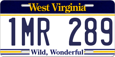 WV license plate 1MR289