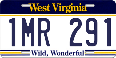 WV license plate 1MR291