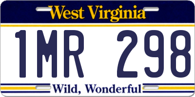 WV license plate 1MR298