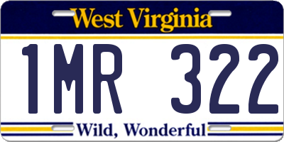 WV license plate 1MR322