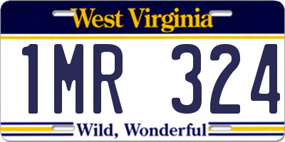 WV license plate 1MR324