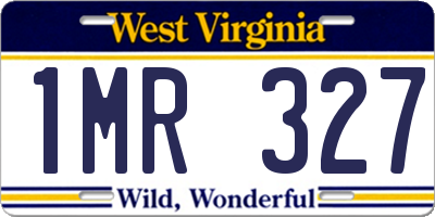 WV license plate 1MR327